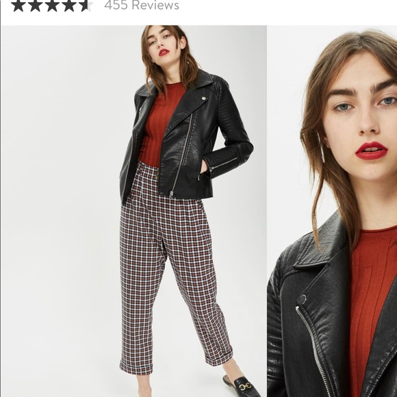 Topshop Rosa Faux Leather Biker Jacket - Picture 3 of 3
